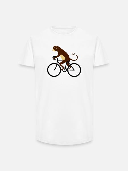 singe - T-shirt coupe longue homme - blanc