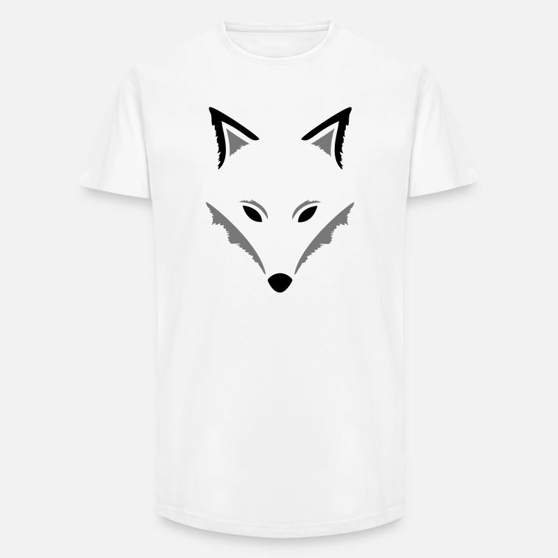 Fuchs Silhouette Herbst Wald - Long Fit Männer T-Shirt - Weiß