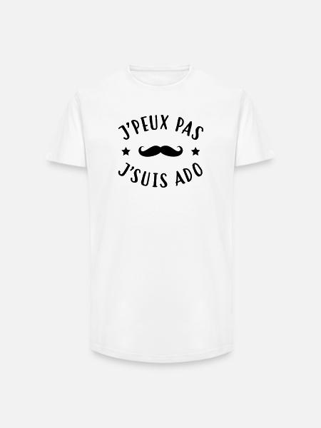 adolescent / enfant / ado / adolescente - T-shirt coupe longue homme - blanc
