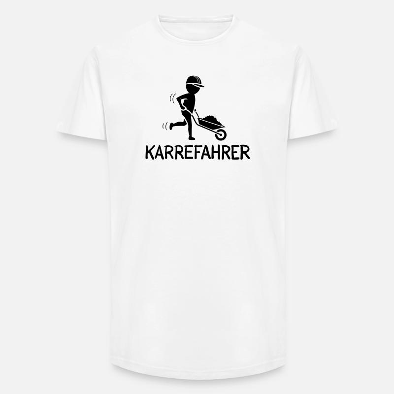 Bauarbeiter mit Schubkarre – KARREFAHRER - Long Fit Männer T-Shirt - Weiß