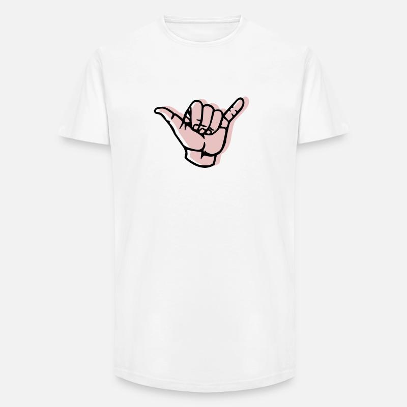 Décalage à la main - T-shirt coupe longue homme - blanc