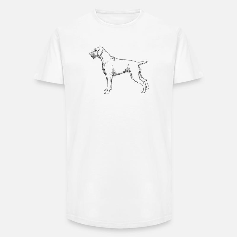Deutsch Drahthaar - Long Fit Männer T-Shirt - Weiß