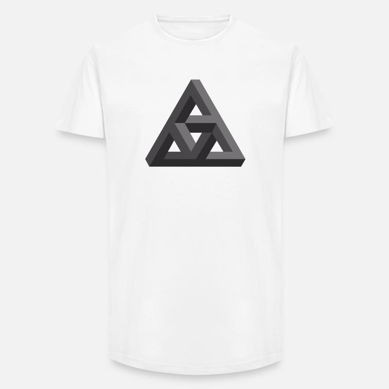 Abstract Geometry Pattern in Gray - Long Fit Men's T-Shirt - white