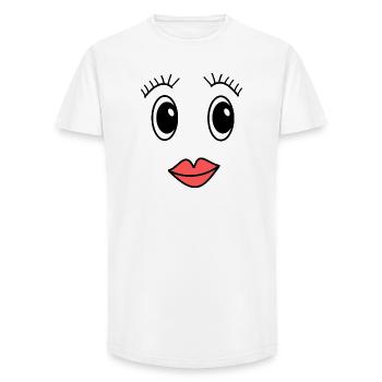 Visage - T-shirt coupe longue homme - blanc - Devant - AI Model Male 185 light (185cm)