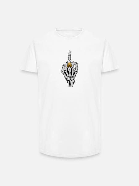 Rock rocker heavy metal hard rock skelet - Heren T-shirt met lange pasvorm - wit