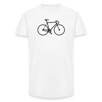 Vélo de route symbole vélo fixie vélo à vitesse unique - T-shirt coupe longue homme - blanc - Devant - AI Model Male 185 light (185cm)