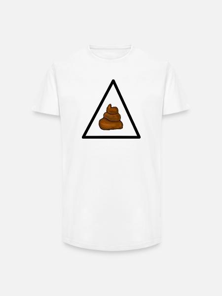 Warning shit, attention shit - Long Fit Men's T-Shirt - white