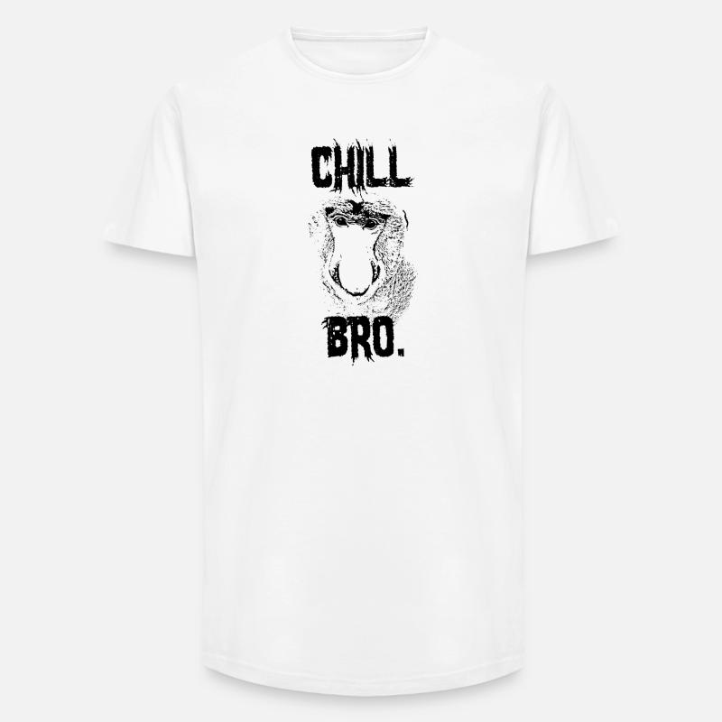 Chill Bro Nasenaffe Geschenk - Long Fit Männer T-Shirt - Weiß