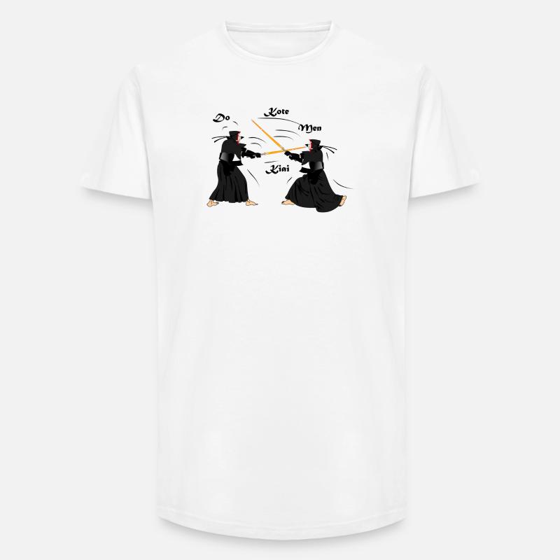Kendo - Long Fit Männer T-Shirt - Weiß