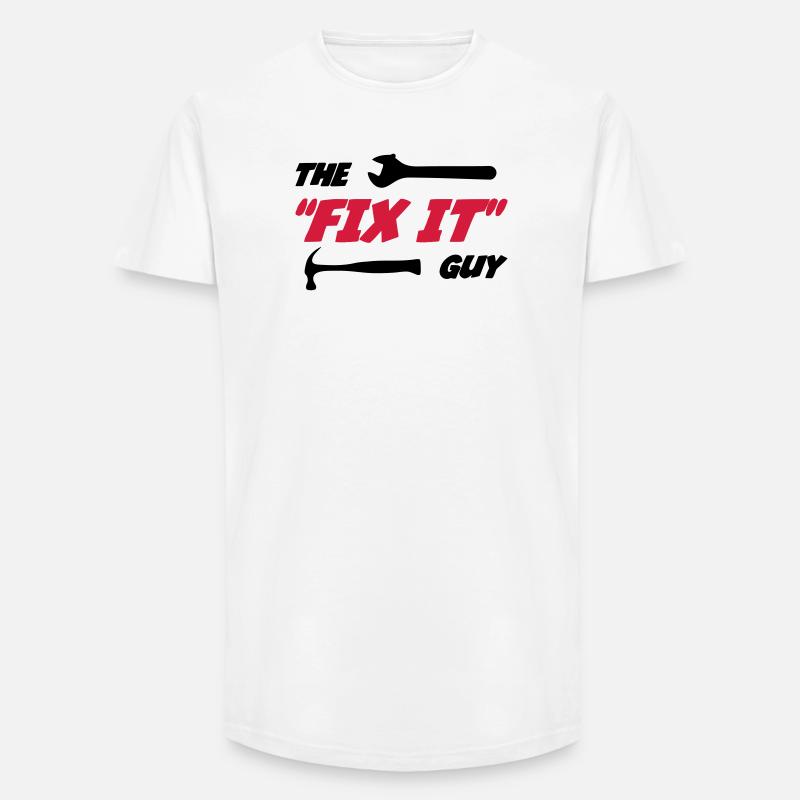 Der "Fix it" Guy 🔨 - Long Fit Männer T-Shirt - Weiß
