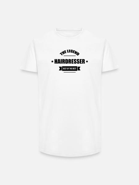 Coiffeur - Coiffeuse - Coiffure - T-shirt coupe longue homme - blanc