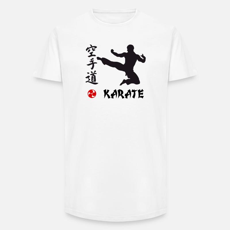 Karate schwarz - Long Fit Männer T-Shirt - Weiß