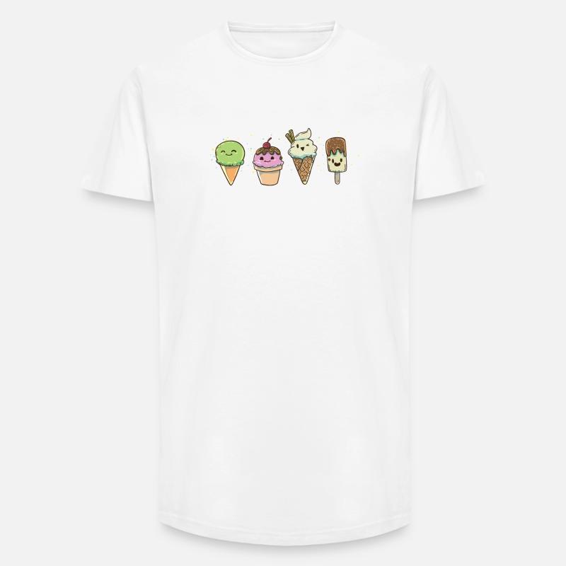 Eis Eisdiele Eiscafe - Long Fit Männer T-Shirt - Weiß