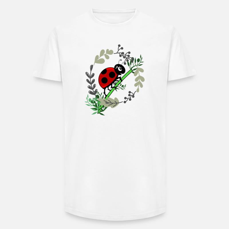 Ladybug botany comic style - Long Fit Men's T-Shirt - white