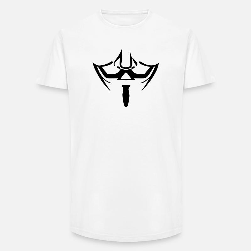 Anonymous Maske - Long Fit Männer T-Shirt - Weiß