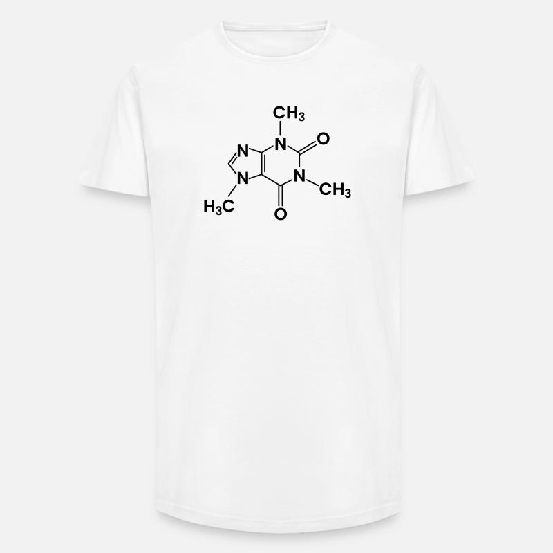 Kaffee Chemische Struktur Koffein - Long Fit Männer T-Shirt - Weiß