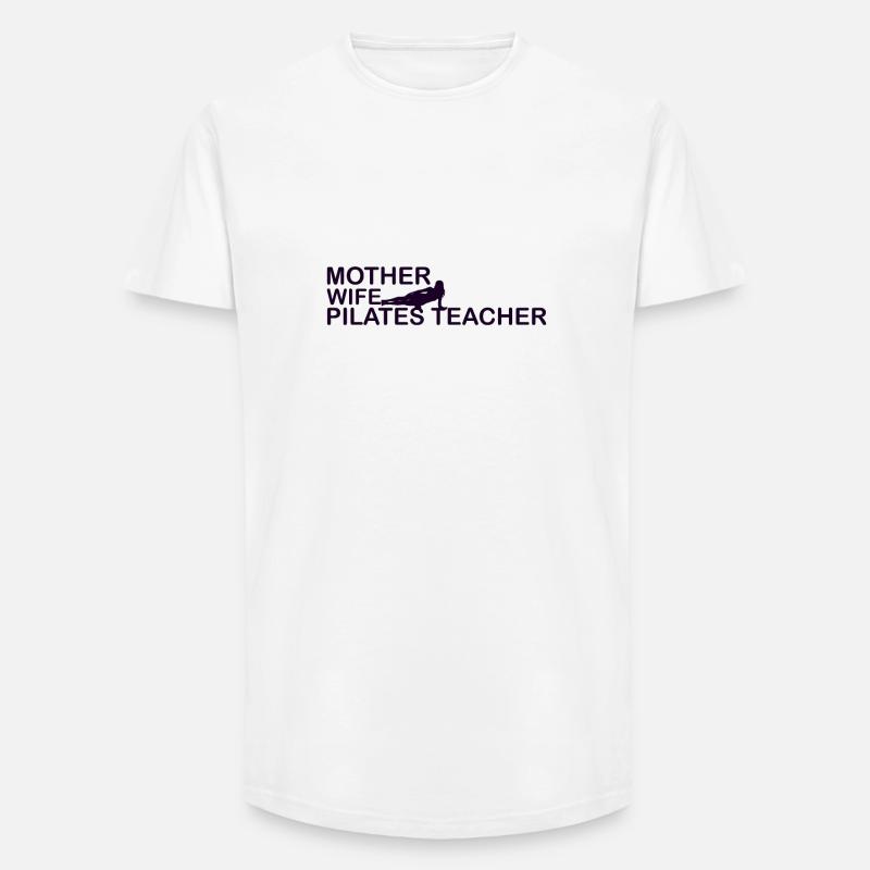 Pilates Mutter / Pilates Lehrer - Long Fit Männer T-Shirt - Weiß