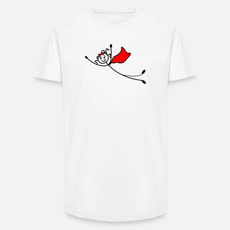 Fliegende Superfrau oder mit rotem Umhang - Long Fit Männer T-Shirt - Weiß