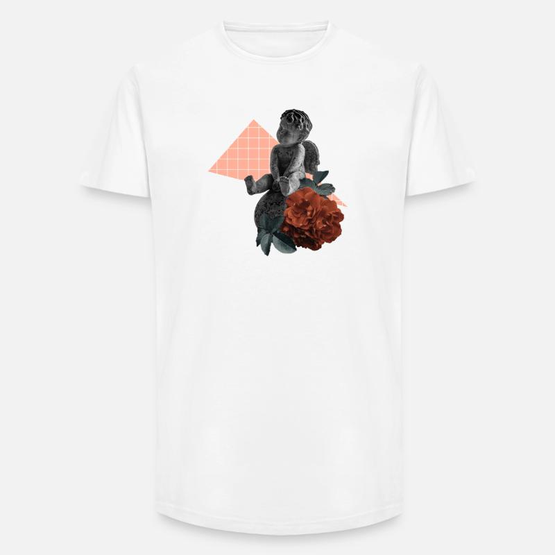 Cherub Rose Ästhetik - Long Fit Männer T-Shirt - Weiß