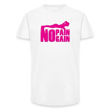 No Pain No Gain Strength Training Silhouette - Long Fit Men's T-Shirt - white - Front - AI Model Male 185 light (185cm)