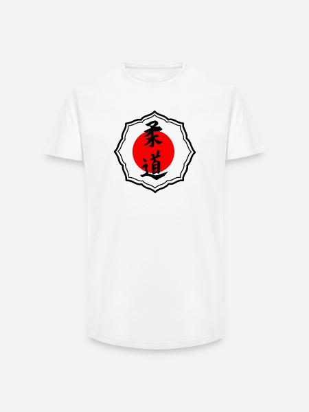 Judo kanji emblem i kodokan tegn - Long fit herre T-shirt - hvid