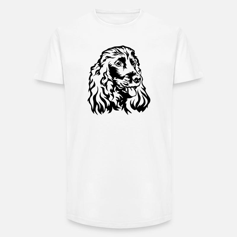 Cocker Spaniel Kopf - Long Fit Männer T-Shirt - Weiß