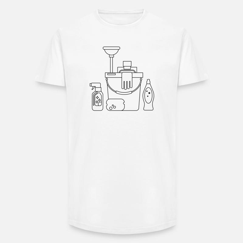 Putzeimer - Long Fit Männer T-Shirt - Weiß