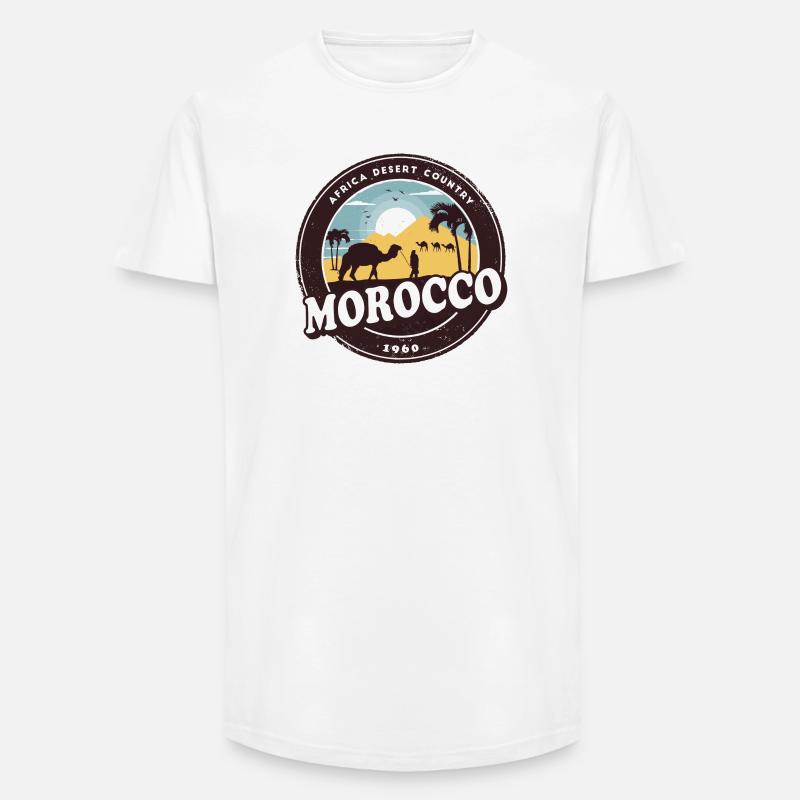 Marokko Kamel Wüsten Design / Geschenkidee - Long Fit Männer T-Shirt - Weiß