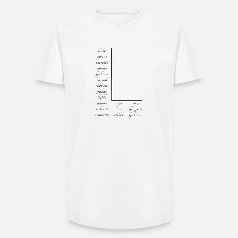 Love on many different languages - Long Fit Men's T-Shirt - white