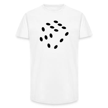 Dés, dés. Jeu, jeu, argent - T-shirt coupe longue homme - blanc - Devant - AI Model Male 185 light (185cm)