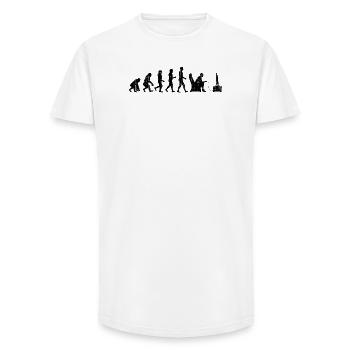 Gamer Zocken Nerd Esports Spielkonsole Evolution - Long Fit Männer T-Shirt - Weiß - Vorne - AI Model Male 185 light (185cm)