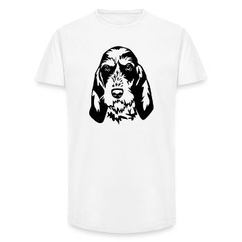 Griffon Bleu de Gascogne Kopf - Long Fit Männer T-Shirt - Weiß - Vorne - AI Model Male 185 light (185cm)