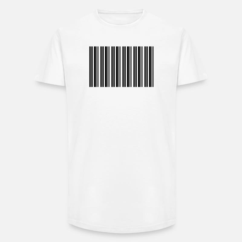 Barcode Strichcode Nerd IT Technik Design - Long Fit Männer T-Shirt - Weiß