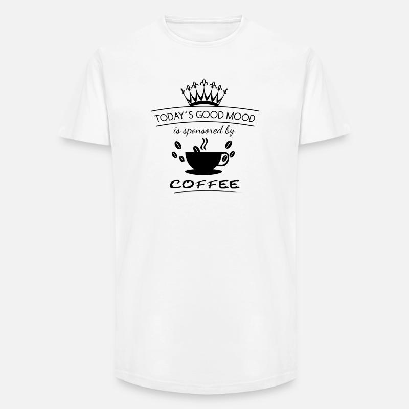 Gute Laune Kaffee | Good Mood - Long Fit Männer T-Shirt - Weiß