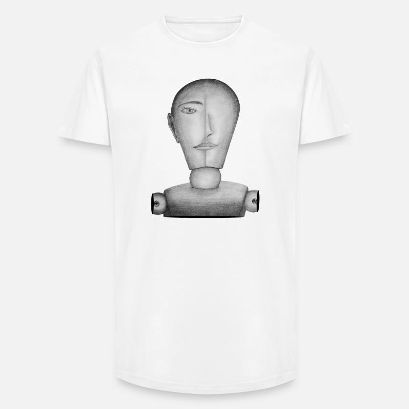 Zeichenpuppe gezeichnet - Long Fit Männer T-Shirt - Weiß