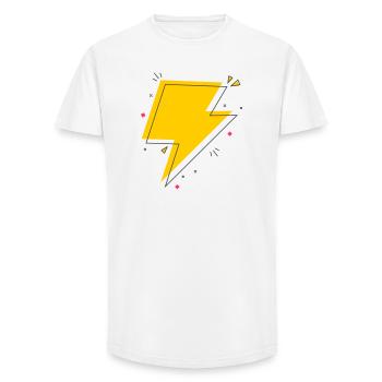 Dynamic Ray in Yellow and Black - Long Fit Men's T-Shirt - white - Front - AI Model Male 185 light (185cm)