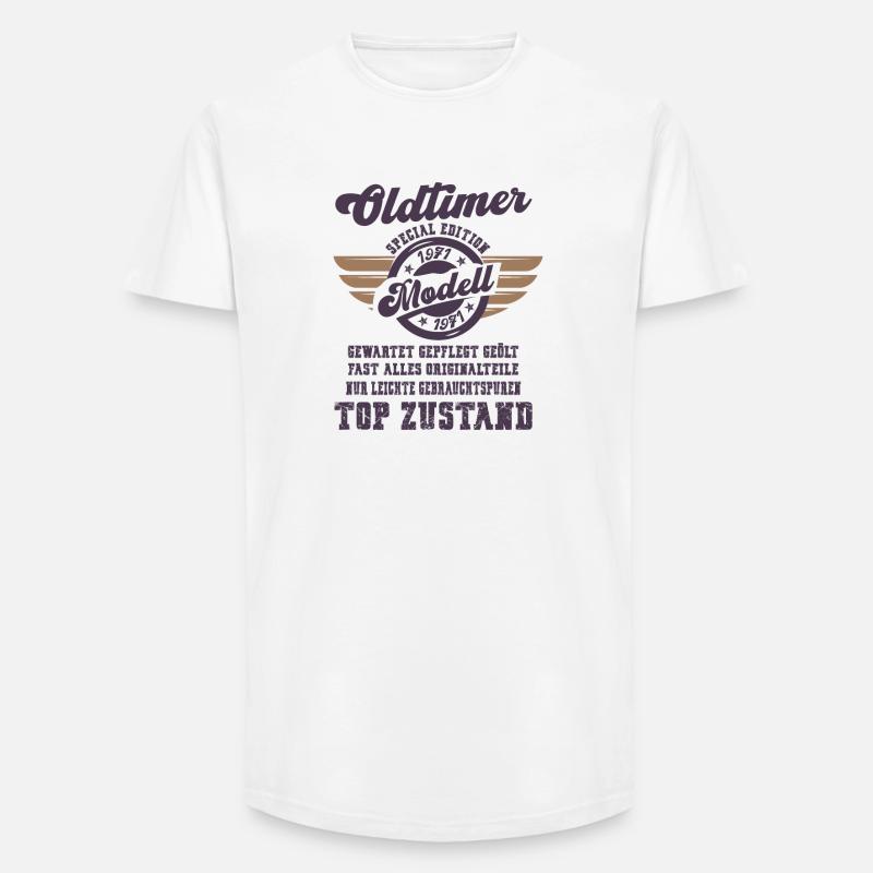 Oldtimer Modell Retro Flügel Geschenk - Long Fit Männer T-Shirt - Weiß