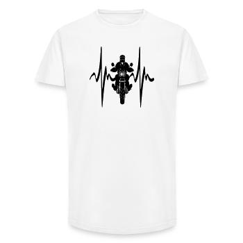 Motor front view cardio fréquence cardiaque - T-shirt coupe longue homme - blanc - Devant - AI Model Male 185 light (185cm)