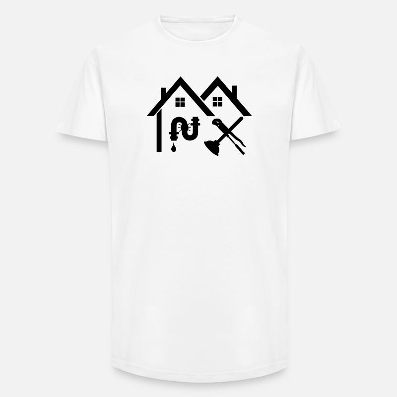 Klempnerfirma Home Leakage versteckt - Long Fit Männer T-Shirt - Weiß