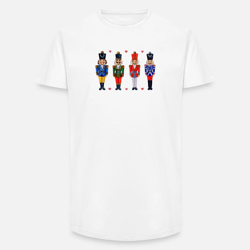 VIER LUSTIGE NUSSKNACKER - Long Fit Männer T-Shirt - Weiß