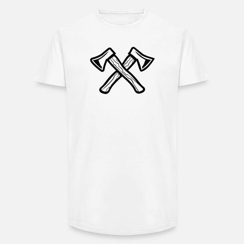 Gekreuzte Äxte, Axes - Long Fit Männer T-Shirt - Weiß