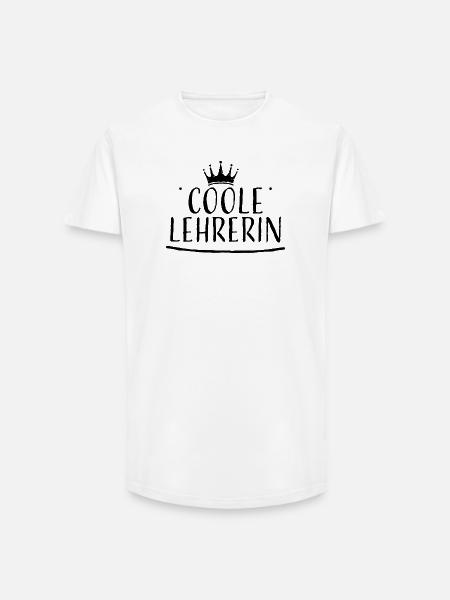 Krone schwarz coole lehrerin - Long Fit Männer T-Shirt - Weiß