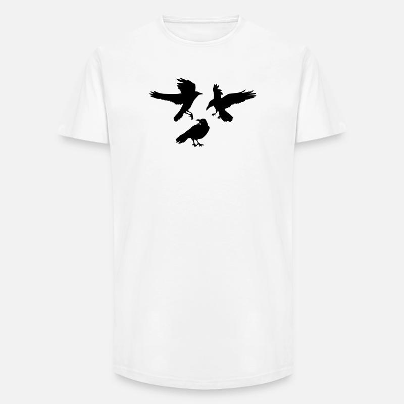 Three raven crows - Long Fit Men's T-Shirt - white