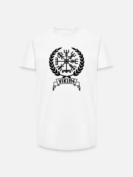 Vegvisir Viking compass in Vikng banner - Long Fit Men's T-Shirt - white