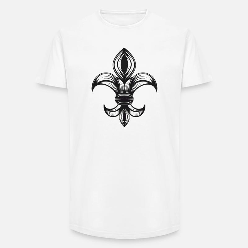 stylized iris - Fleur-de-Lys - Long Fit Men's T-Shirt - white
