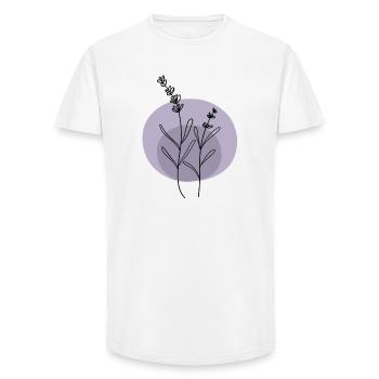 Lavendel schwarz lila - Long Fit Männer T-Shirt - Weiß - Vorne - AI Model Male 185 light (185cm)