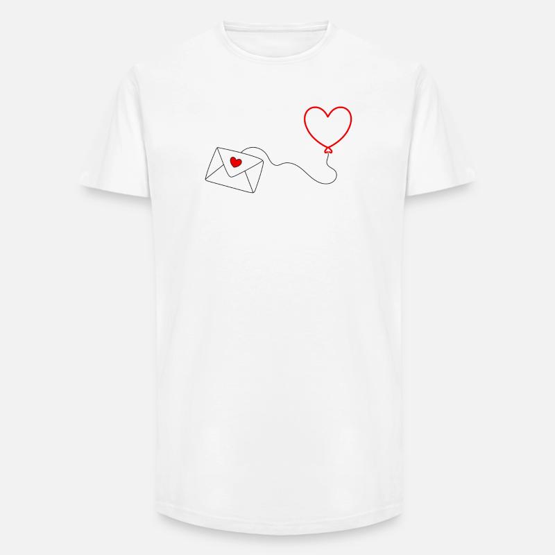 Saint-Valentin, Saint-Valentin, Saint-Valentin - T-shirt coupe longue homme - blanc