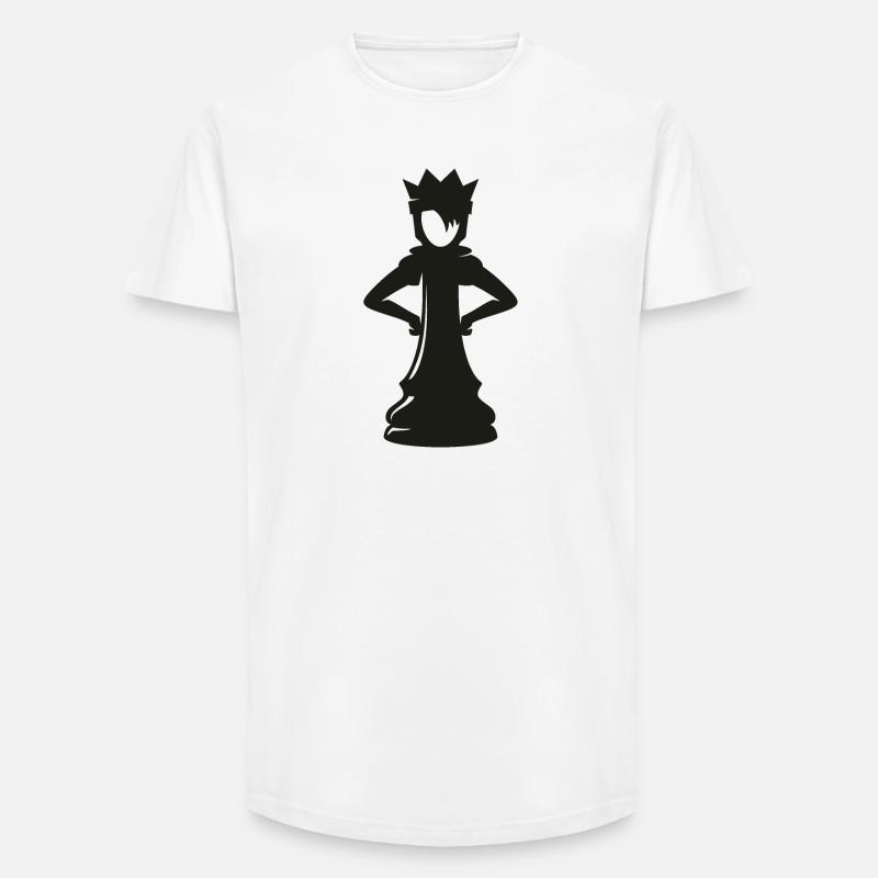 Wütende Schach Dame – Chess Queen Design - Long Fit Männer T-Shirt - Weiß