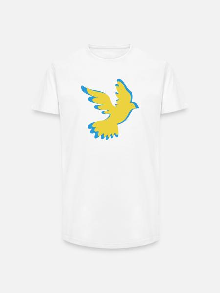Ukraine Friedenstaube - Long Fit Männer T-Shirt - Weiß