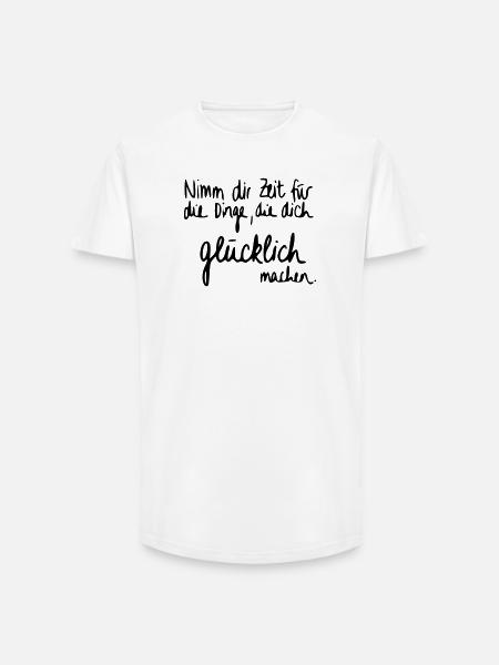 Zeit für Glück - Long Fit Männer T-Shirt - Weiß